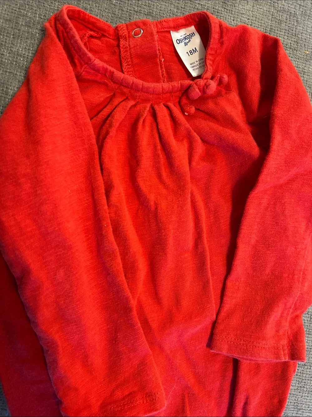 OshKosh B’gosh Denim Jumper Dress & Red Long Sleeve Top Set 18 Months